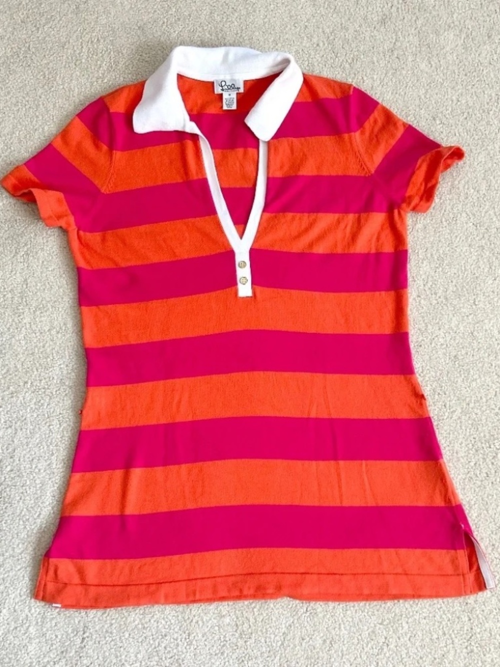 Lilly Pulitzer wide stripe polo M